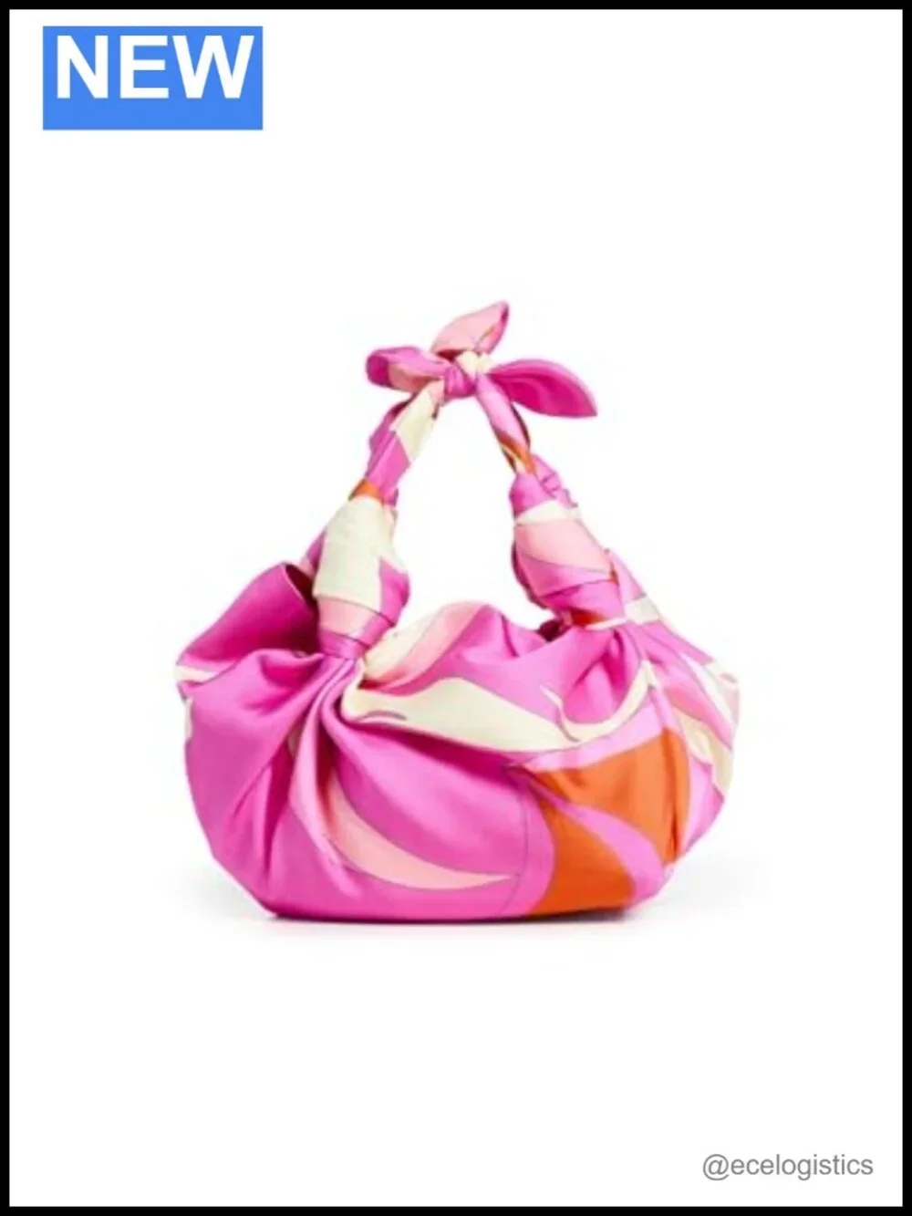 Satin Knot Handle Satchel Bag with Magnetic Closure